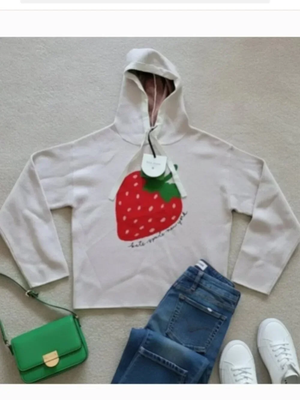 NWT Kate Spade x Target Strawberry Hooded Sweatshirt M - Picture 3 of 5